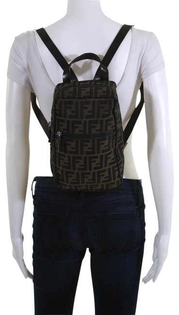 Fendi Trendy unisex ZuccaMonogram Coated Canvas Backpack 