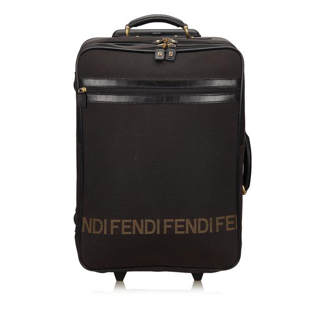 Fendi Trolley Black Canvas WeekendTravel Bag 