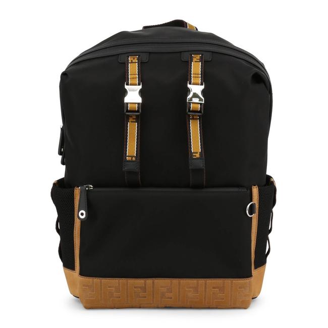 Fendi Unisex Black Suede Leather Fabric Backpack 