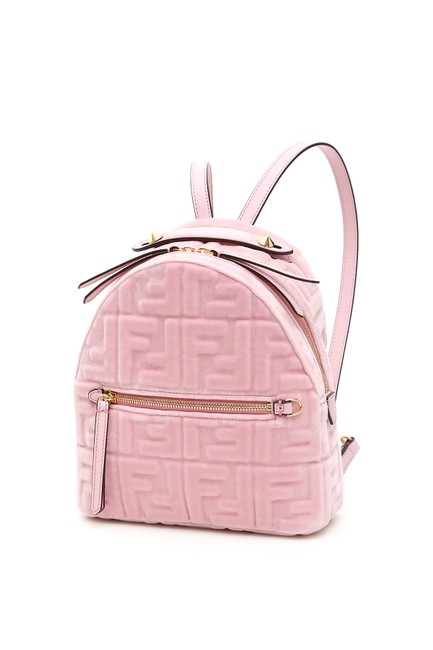 Fendi Velvet Ff Mini Pink Backpack 