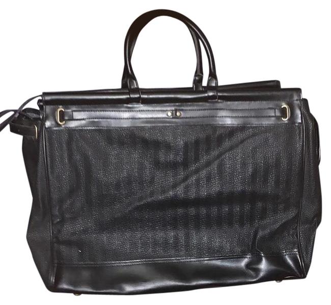 Fendi Vintage Black Leather WeekendTravel Bag 
