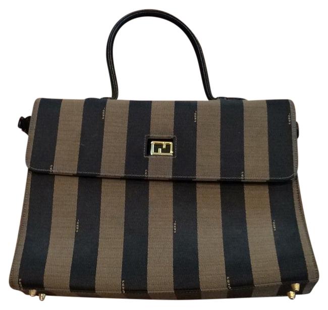 Fendi Vintage Brown Fabric Shoulder Bag 