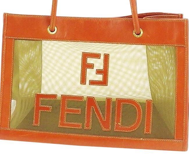 Fendi Bag Vintage Leather &amp; Vinyl Transparent Tote 