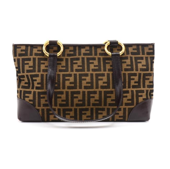 Fendi Shoulder Bag Vintage Tobacco Zucca Brown Leather Tote 