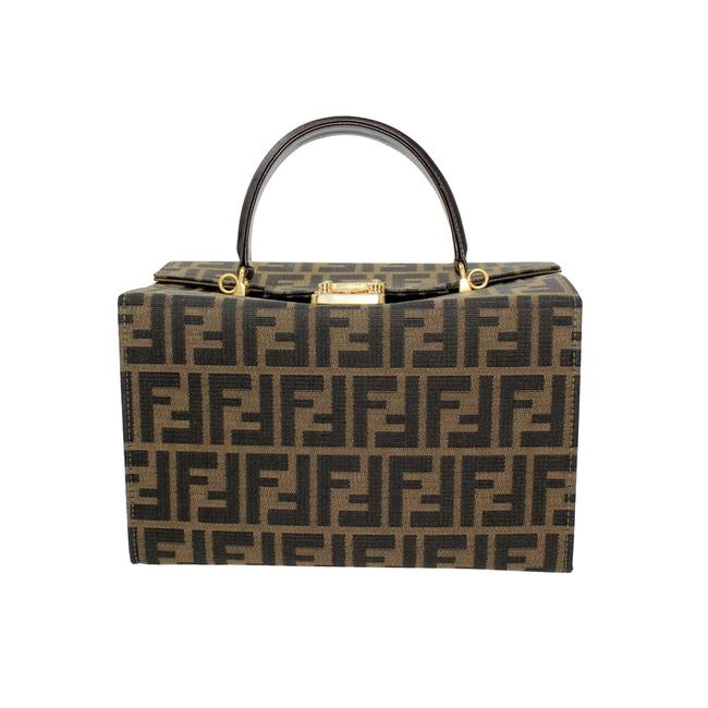 Fendi Vintage Vanity *extremely Rare* Brown Canvas Tote 