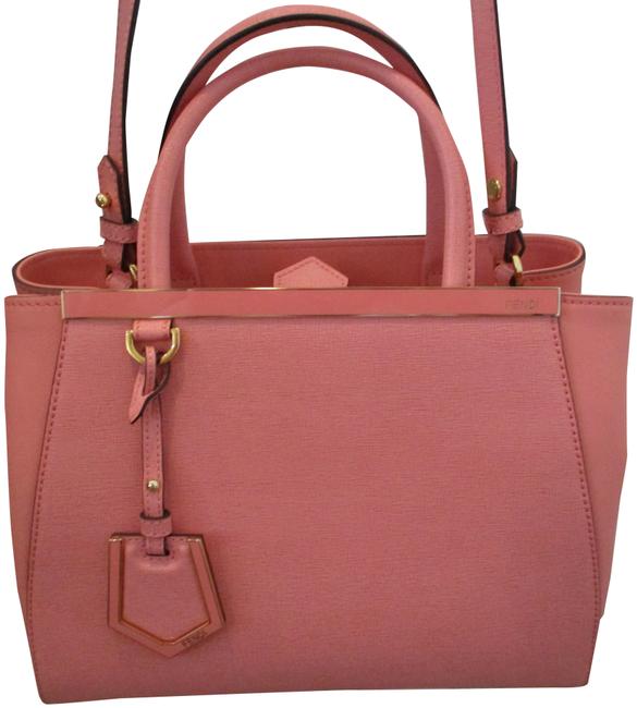Fendi Vitello Elite Flamingo Petite 2jours Ecstasy Pink Leather Tote 