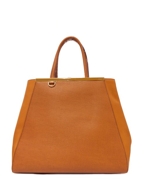 Fendi Vitello Elite Large 2jours Curry Leather Tote 