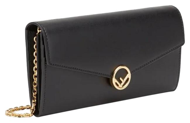 Fendi Wallet on Chain Black Leather Shoulder Bag 
