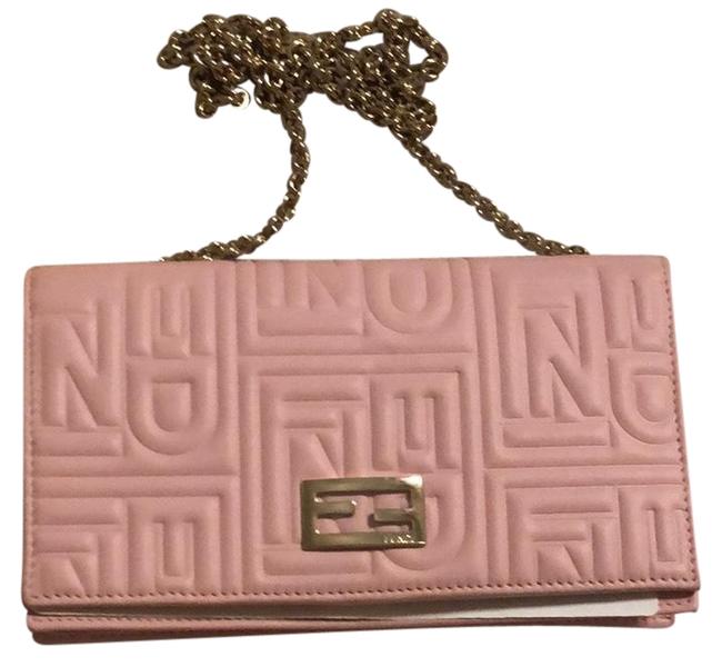 Fendi Wallet on Chain Pink Leather Baguette 
