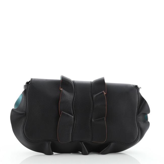 Fendi Wave Baguette Black Leather Tote 