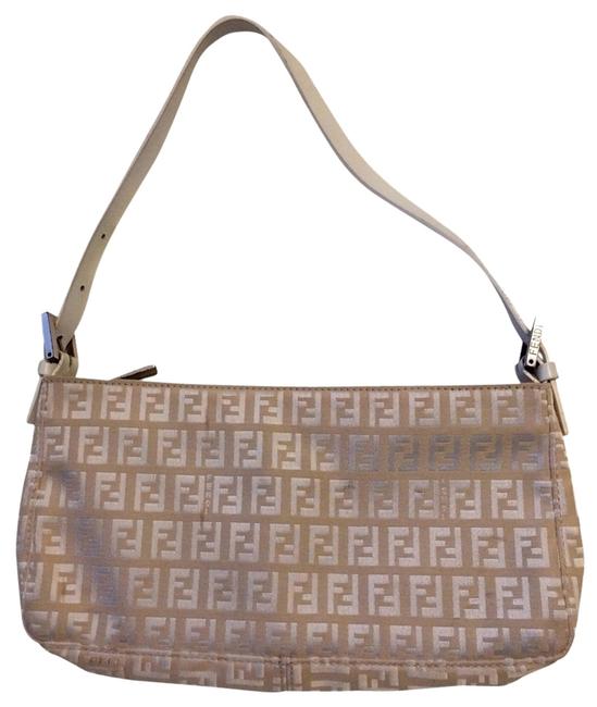 Fendi White and Light Beige Shoulder Bag 