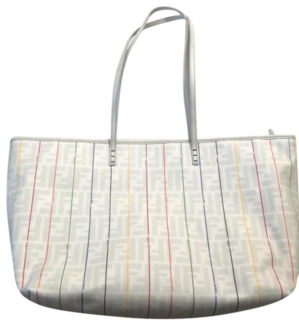 Fendi White Leather Tote 