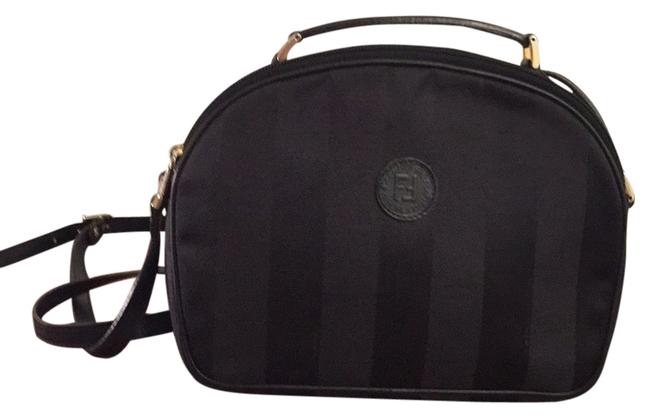 Fendi With Leather Trim and Strap Black Shoulder Bag 