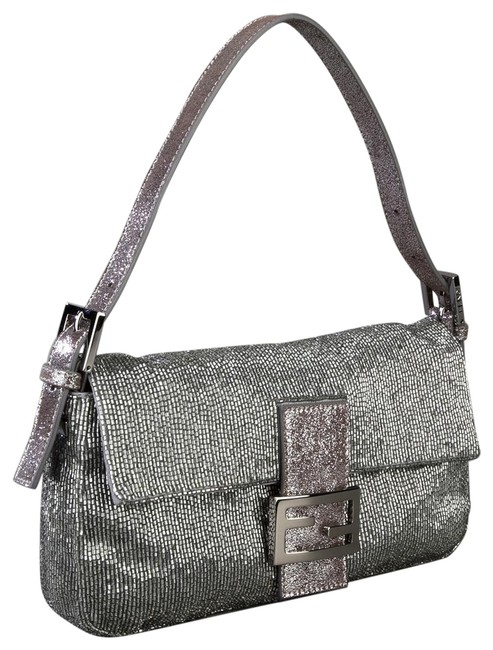 Fendi Women's Shoulder Metallic Leather Baguette 