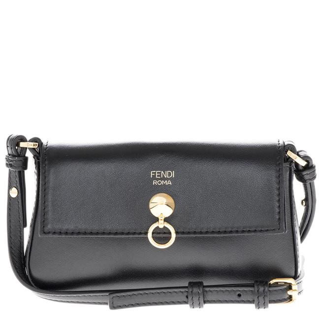 Fendi Women's Women's Micro Baguette Gold Chain Strap Black Tote 