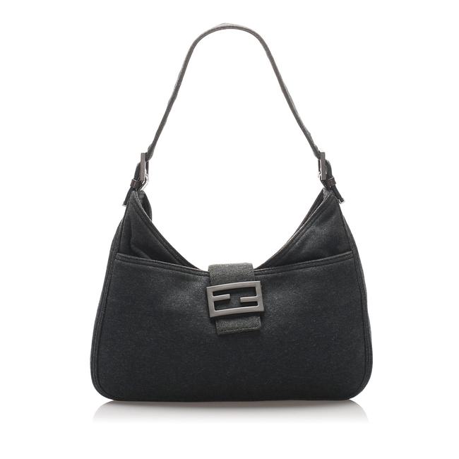 Fendi Wool Gray Fabric Shoulder Bag 