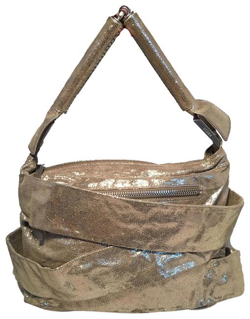 Fendi Shoulder Bag Wraped Straps Gold Leather Baguette 