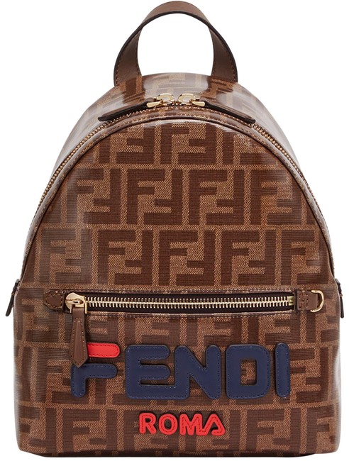 Fendi X Fila Large Mania Logo Brown multi Backpack 