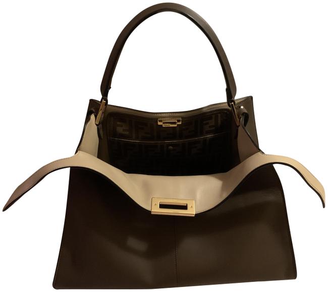 Fendi X lite Brown Lambskin Leather Tote 