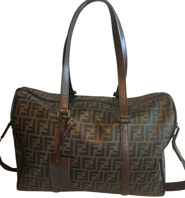 Fendi Xxlarge Zucca TravelWeekend Brown Pvc Coated Leather WeekendTravel Bag 