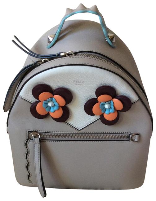 Fendi Zaino Mini Beige and White Leather Backpack 