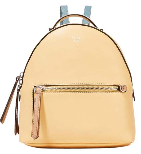 Fendi Zaino Mini Yellow Leather Backpack 