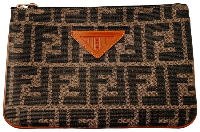 Fendi Zappa Cosmetic Brown Leather WeekendTravel Bag 