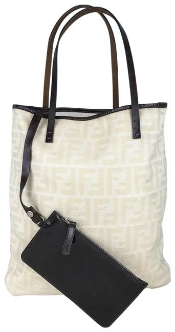 Fendi Zucca Beige Canvas Tote 