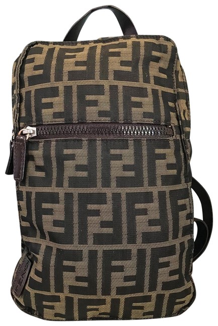 Fendi Zucca Brown Canvas Backpack 