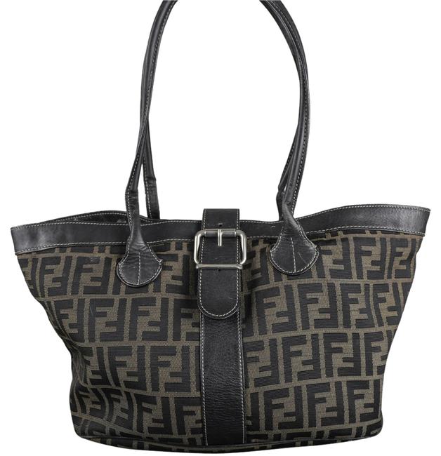 Fendi Bag Zucca Brown Canvas + Leather Tote 