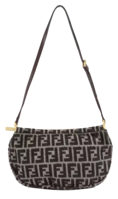 Fendi Zucca Brown Cloth Canvass Shoulder Bag 