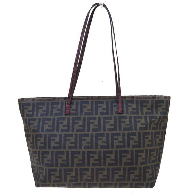Fendi Zucca Brown Coated Canvas Tote 