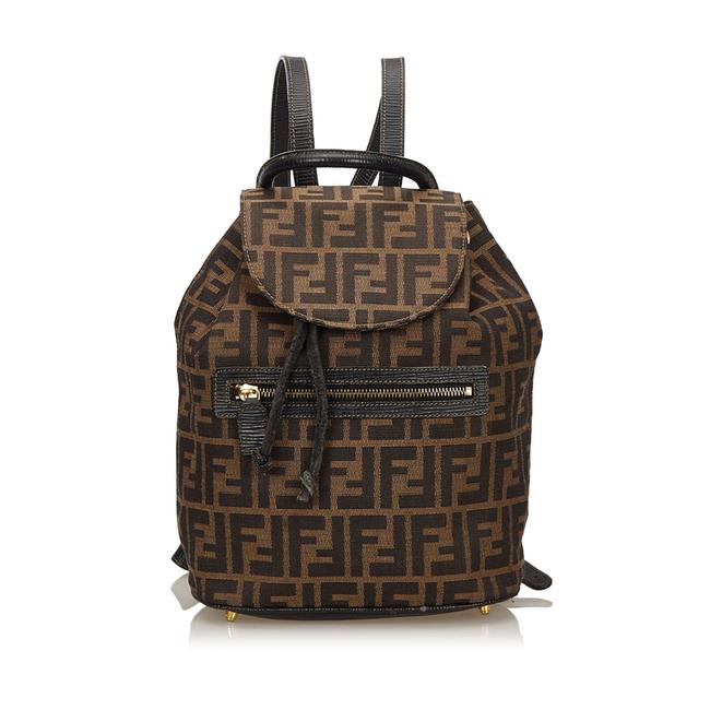 Fendi Zucca Brown Fabric X Canvas Backpack 