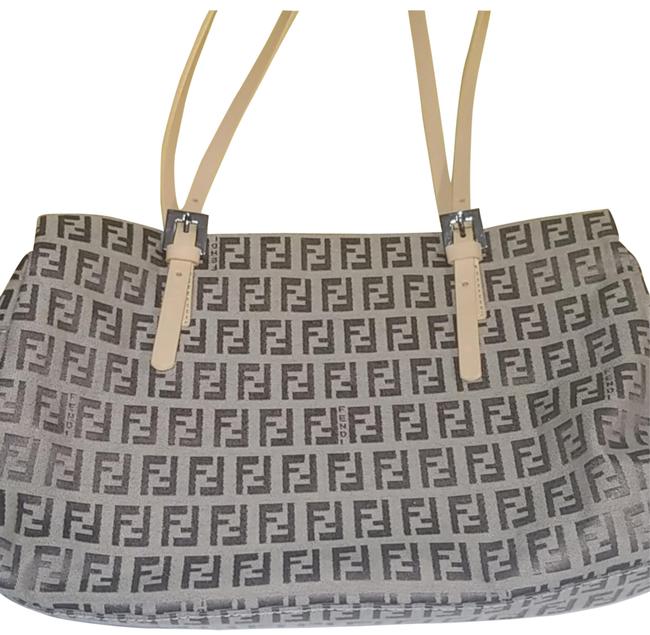 Fendi Zucca CalfNylon Brown Nylon Baguette 