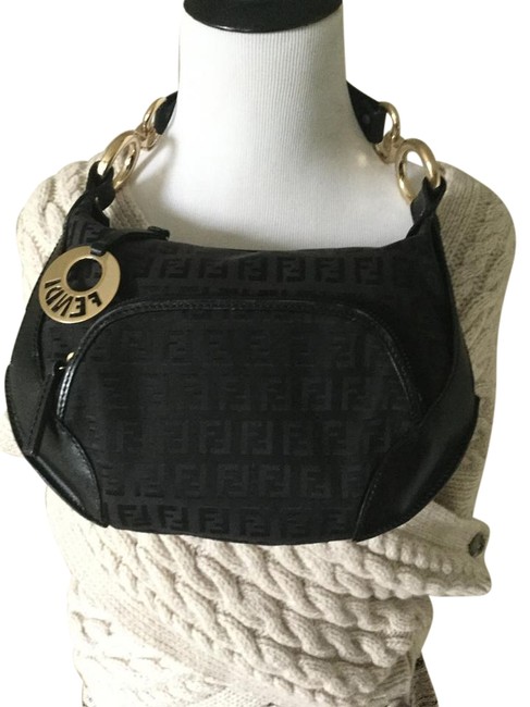 Fendi Zucca Canvas and Leather Nwot Brown Shoulder Bag 