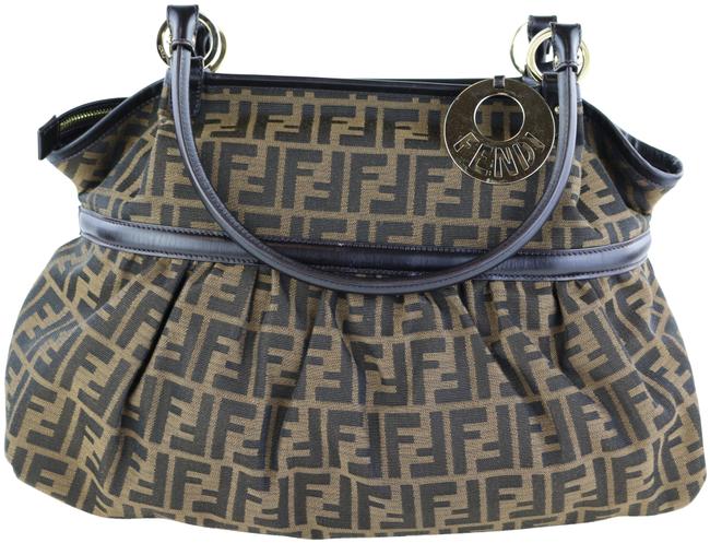 Fendi Zucca Chef Brown Canvas Tote 