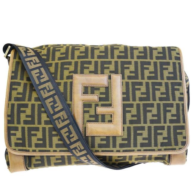 Fendi Zucca Cross Body Brown Canvas Messenger Bag 