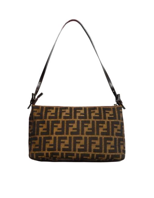 Fendi Zucca Ff Monogram Brown Canvas Shoulder Bag 