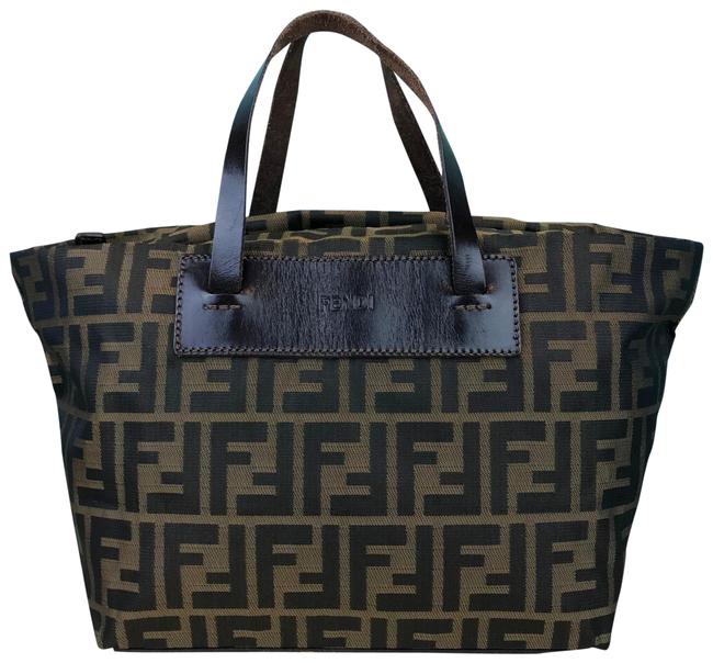 Fendi Zucca Foldable Brown Canvas Tote 