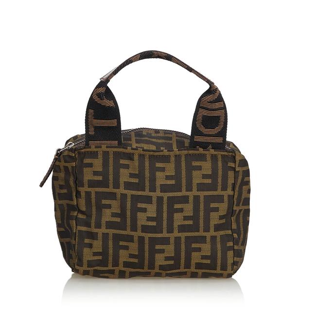 Fendi Zucca Handbag Brown Canvas Baguette 