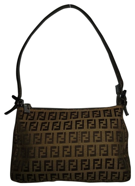 Fendi Zucca Handbag Brown Shoulder Bag 