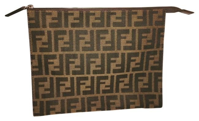 Fendi Zucca Make Up Cosmetic Canvas Shoulder Bag 