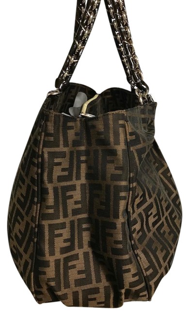 Fendi Zucca Mia Brown Canvas Tote 