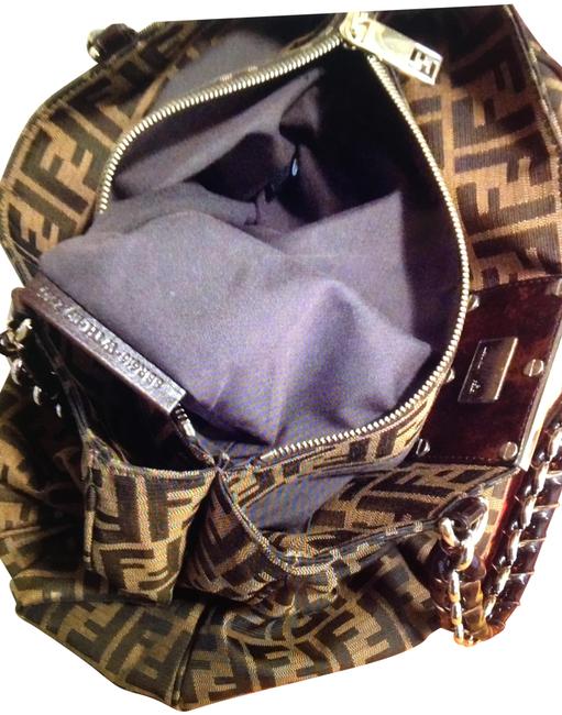 Fendi Zucca Mia Tabacco Canvas Tote 