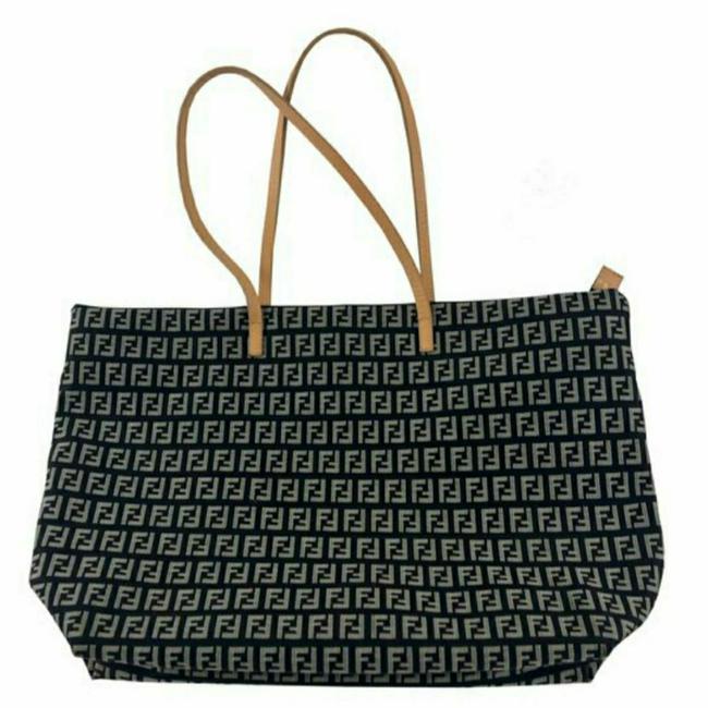Fendi Zucca Monogram Black &amp; White Canvas Tote 
