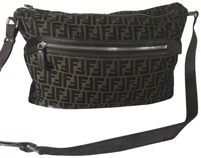 Fendi Crossbody Zucca Monogram Brown Canvas Messenger Bag 