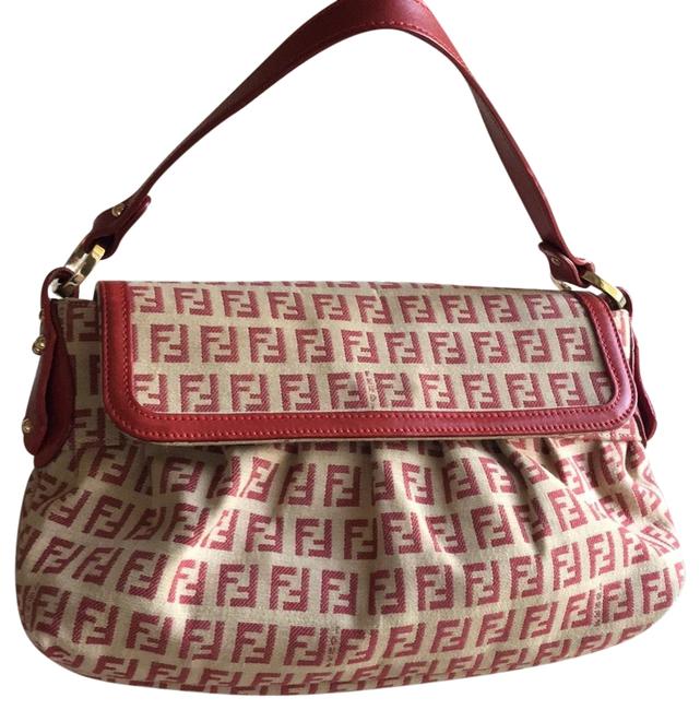 Fendi Zucca Monogram Red Shoulder Bag 