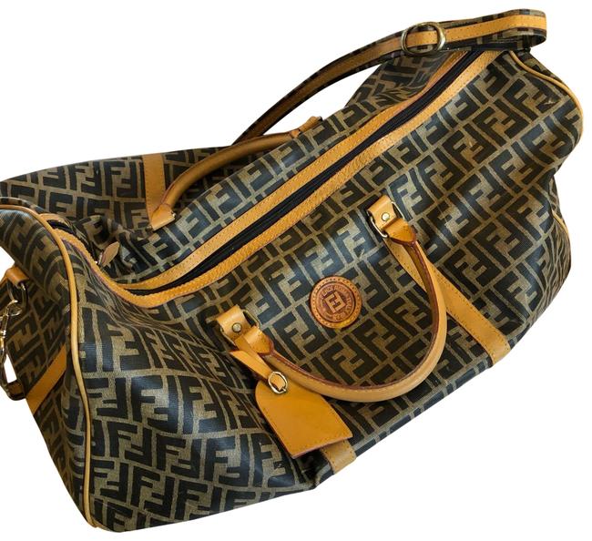 Fendi Zucca Oversized Leather WeekendTravel Bag 