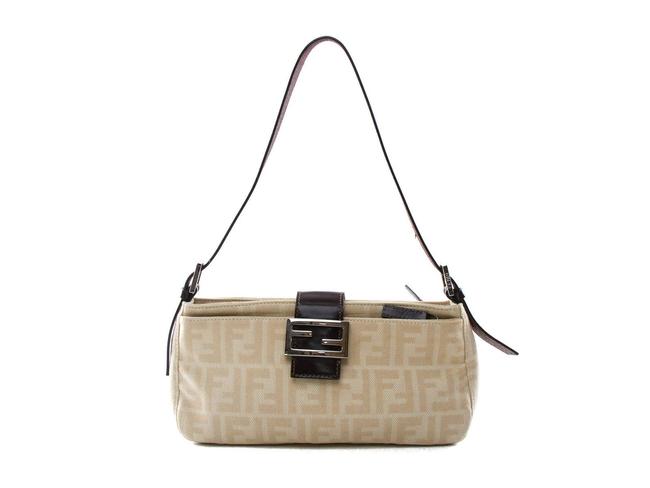 Fendi Zucca Pattern Beige Fabric Baguette 