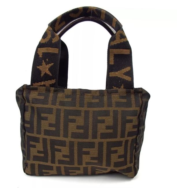 Fendi Bag Zucca Pattern Mini Brown Coated Canvas Tote 